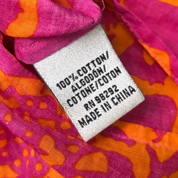 Tibi 100% Cotton Floral Pink and Orange Tunic - Picture 3 of 8